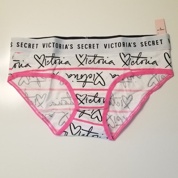 BUNDLE! NWT 3 prs Victoria's Secret Cotton Logo Waist Hiphugger Panty, Size S - Picture 2 of 5